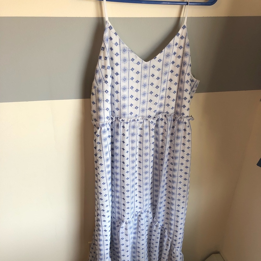 COPY - Francesca’s white and blue high low sundress